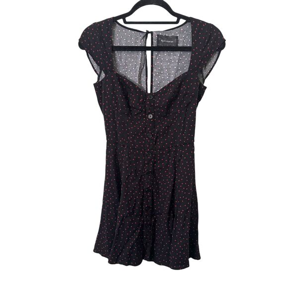 REFORMATION‎ Polka Dot Mini Dress Black Sz 4 - Picture 1 of 4